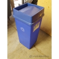 Blue High Capacity Recycle Bin with Swing Top Lid